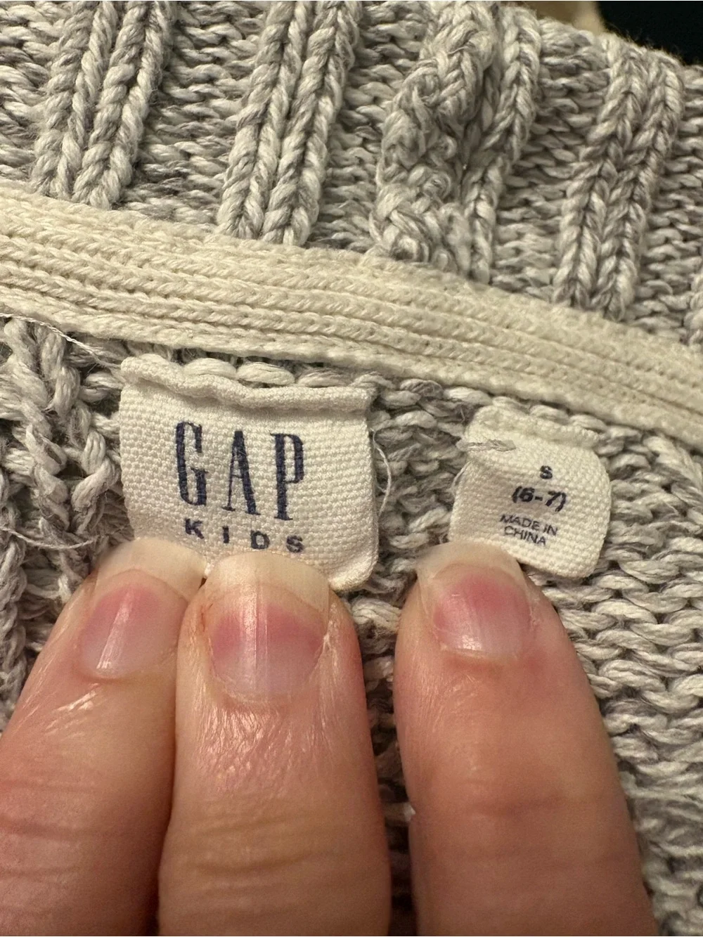 GAP Kids Heather Gray Cable Knit Open-Front Cable Knit Cardigan 100% Cotton